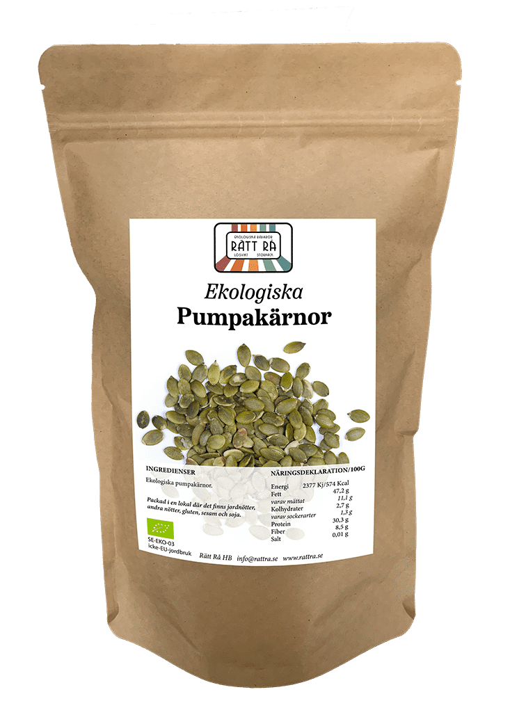 Ekologiska pumpakärnor 1 kg