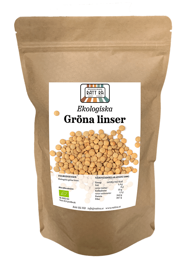 Ekologiska gröna linser 2 kg